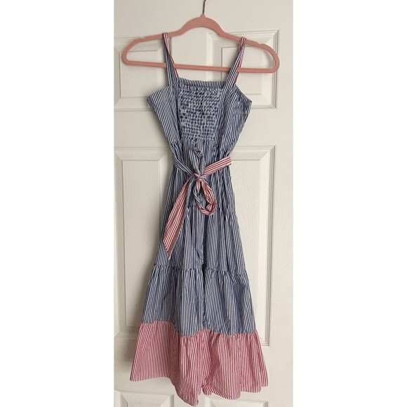 Rare Editions Red White Blue Striped Dress Sundress Girls Size 8 - Picture 3 of 7